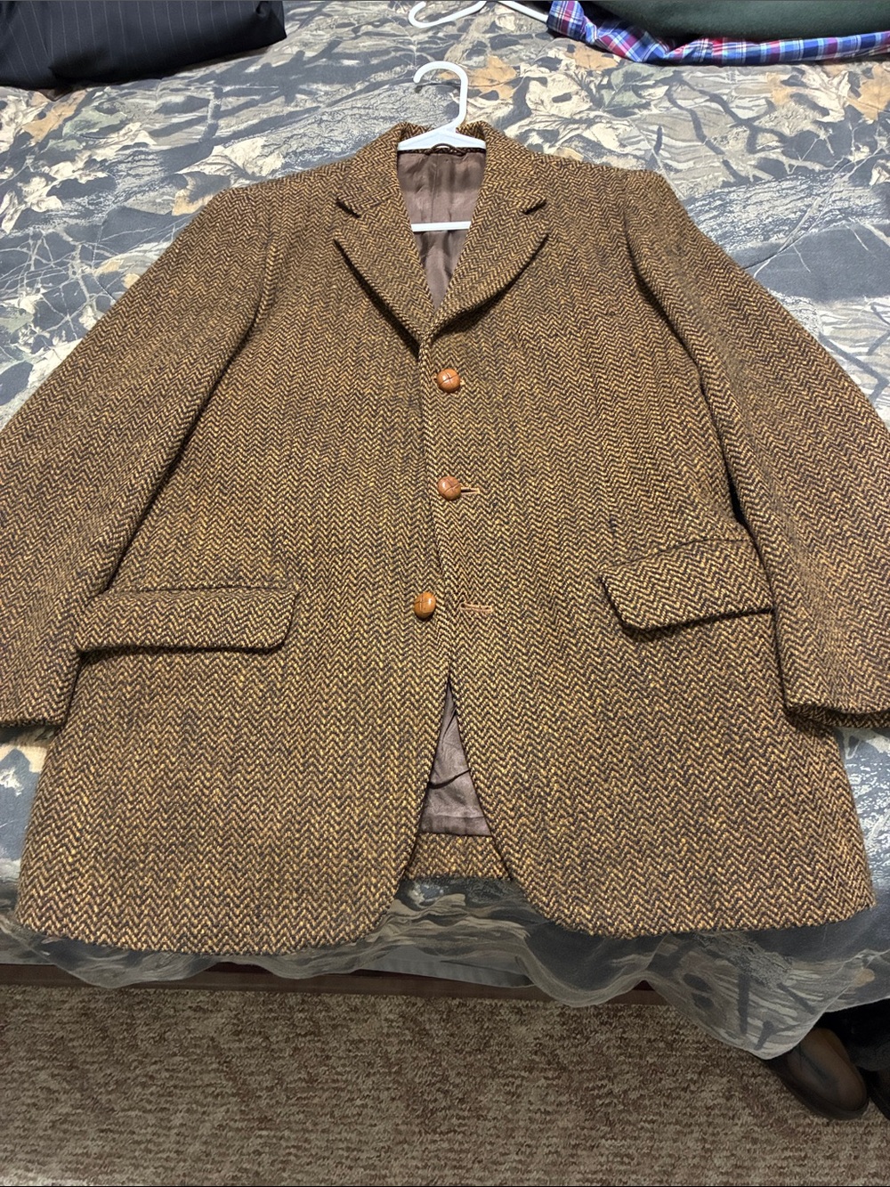 Brown Herringbone Harris Tweed Blazer